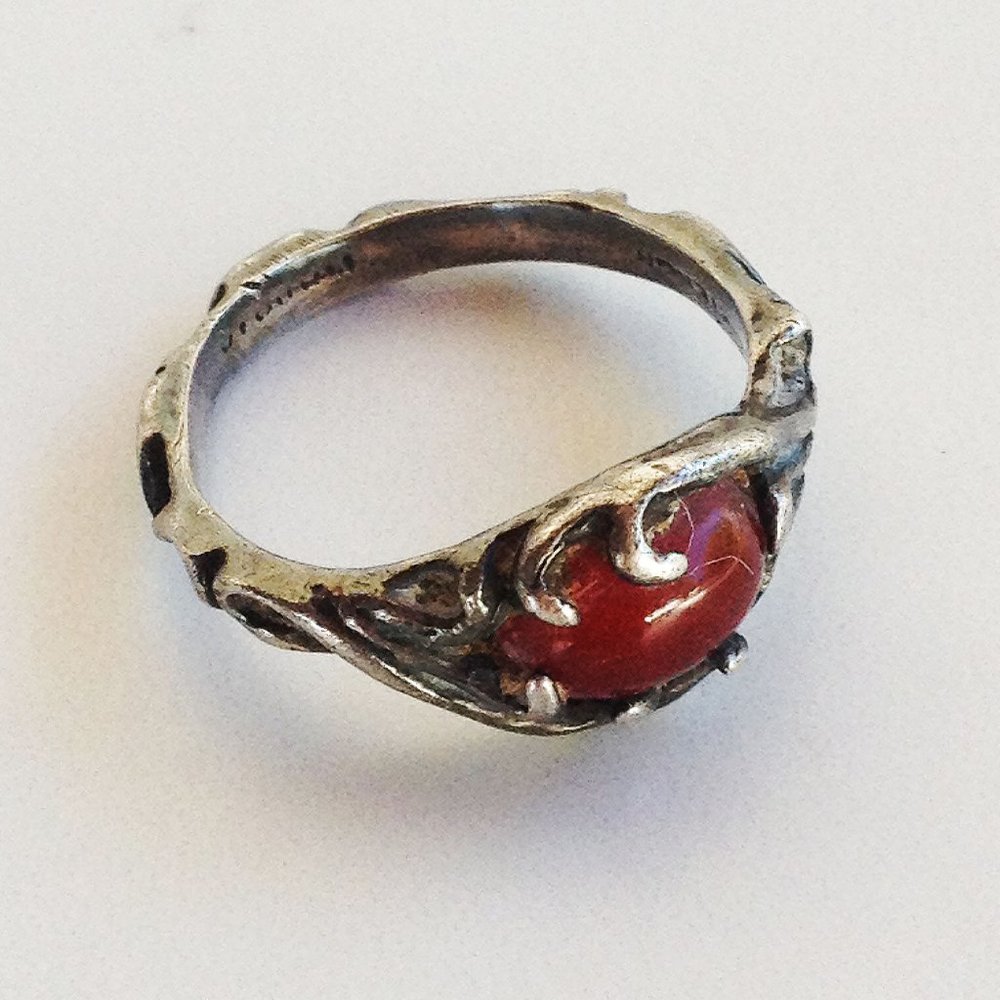 Vintage Sterling Victorian Occult/Art Nouveau Ring